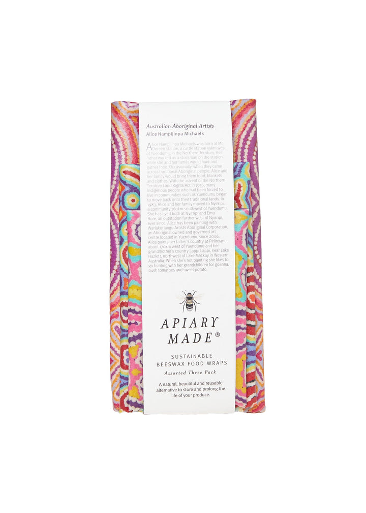 beeswax wrap set aboriginal artist designs