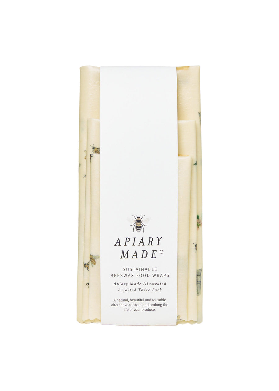 beeswax wrap set illustrated design