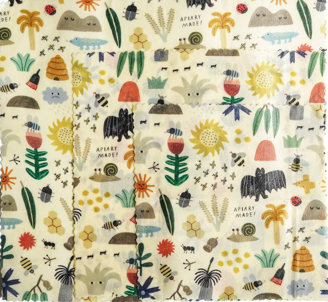 Pollinator's Garden: Assorted Three Pack Beeswax Wraps