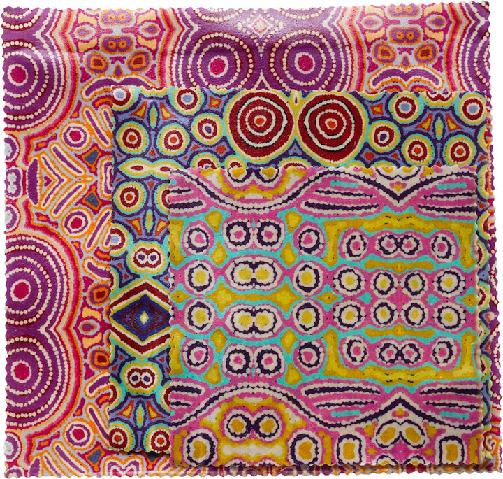 pack features three different aboriginal paintings